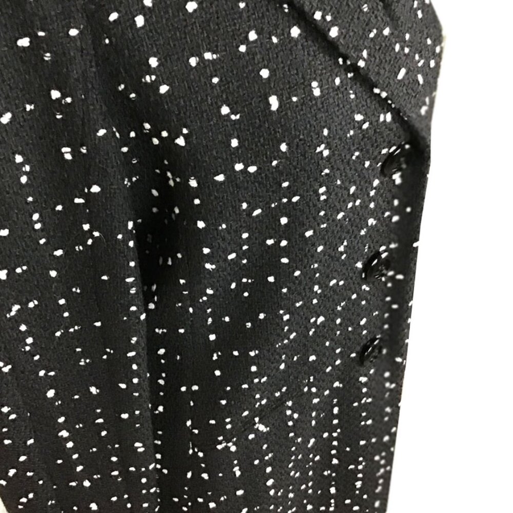 MOSCHINO 1990s Vintage Black & White Salt & Pepper Cashmere Jacket & Mini Skirt - Picture 8 of 16